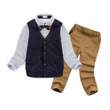 Kids Boys School Uniform Set Outfits Cotton Plaid 2pcs  2-8 Years