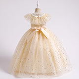 Kid Girl Princess Tulle Star Sequins Flower Teens Formal Wedding Pageant Dresses