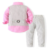 Boy Long-Sleeved Suit Striped Suits Sets 2 Pcs