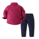Kid Baby Boy Suit Fashion Vest Stitching Long-Sleeved Sets 2 Pcs