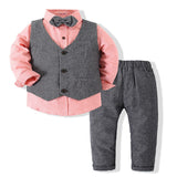 Boys British Style Suit  Long-Sleeved Sets Suits 2 Pcs