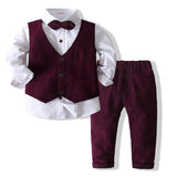 Boys British Style Suit  Long-Sleeved Sets Suits 2 Pcs