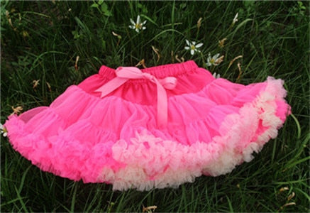 Girls Fluffy Chiffon Solid Colors Tutu Christmas Dance Skirt  2-10 Years