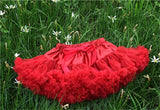 Girls Fluffy Chiffon Solid Colors Tutu Christmas Dance Skirt  2-10 Years