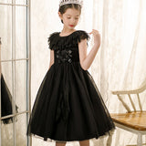 Kid Girl Lace Collar Princess Flower Wedding Formal Elegant Dresses