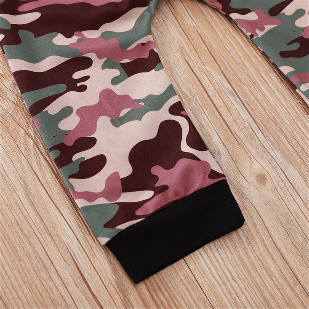 Boys Camo Letter Printed Hooded Suits 2 Pcs Sets
