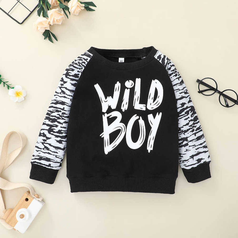 Boys Letter Printed Long Sleeve Sports Suits 2 Pcs Sets