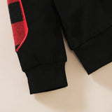 Boys Plaid Long Sleeve Hooded Suits 2 Pcs Sets