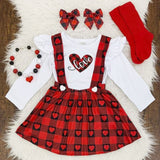 Love Heart-shaped Baby Girls Christmas Suspender 2pcs