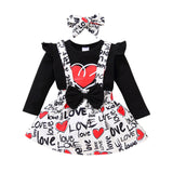 Toddler Girls Love Heart-shaped Valentine Outfits 2 Pcs Sets
