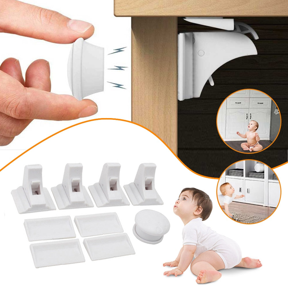 Magnetic Lock Protectio Baby Safety Cabinet  Drawer Door Security Invisible Locks - honeylives