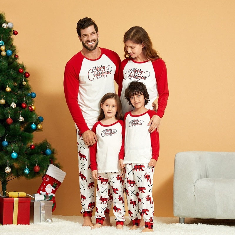 Family Matching Christmas Pajamas Father Mother Kids Baby Sets Sleepwear