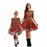 Mom And Daughter Christmas Dress Family Matching Parent-child Printed Dress