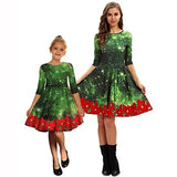 Mom And Daughter Christmas Dress Family Matching Parent-child Printed Dress