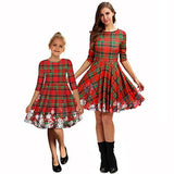 Mom And Daughter Christmas Dress Family Matching Parent-child Printed Dress