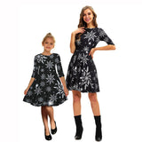 Mom And Daughter Christmas Dress Family Matching Parent-child Printed Dress