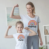 Family Matching Mother and Daughter Short Sleeve Letter Printed T-shirt Casual Tops