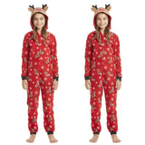 Family MatchingChristmas Pajamas Fashion Cute Hooded Jumpsuit Sleepwear