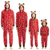 Family MatchingChristmas Pajamas Fashion Cute Hooded Jumpsuit Sleepwear