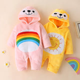 Baby Cotton Cute 3D Bear Smiley Sun Rainbow Romper 0-18M