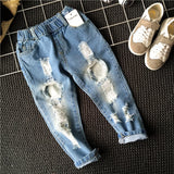 Kids Boy Girl Jeans Hole Denim Pant Trousers Pants for 1-7 Years