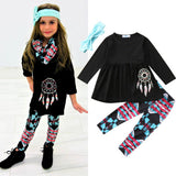 Kids Baby Girl Casual Long Sleeve Outfits 3 Pcs 2-7 Years