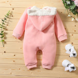 Baby Girls Winter Warm Jumpsuit Thick Romper Outfits Soft Zipper Pockets