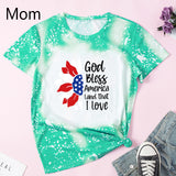 Family Matching Mother Kid Short Sleeves Independence Day T-shirt