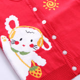 Kid Baby Girls Cardigan Explosive Round Neck Rainbow Autumn Sweaters