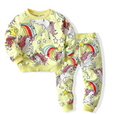 Kid Baby Girls Long Sleeve Cartoon Unicorn Tracksuit 2 Pcs Set Pajamas