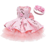Kid Baby Girl Butterfly Wedding Printed Princess Flower Casual Dresses