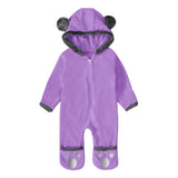 Baby Boys Girls Bear Feet Polar Fleece Hooded Foot Jumpsuits Rompers