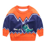 Kid Baby Boys Knit Rotator Dinosaur Cotton Warm Sweater