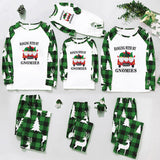 Family Matching Parent-child Plaid Stitching Printed Suit 2 Pcs Sets