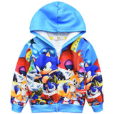 Kid  Hooded Jacket Hedgehog Sonic Sonic Zipper Coats