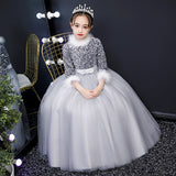 Kid Baby Girls Sequins Evening Princess Wedding Dress