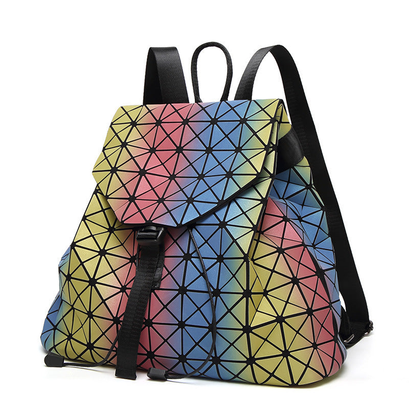 Kid Glow In Dark Backpacks Universal Magic Geometric Diamond Bags
