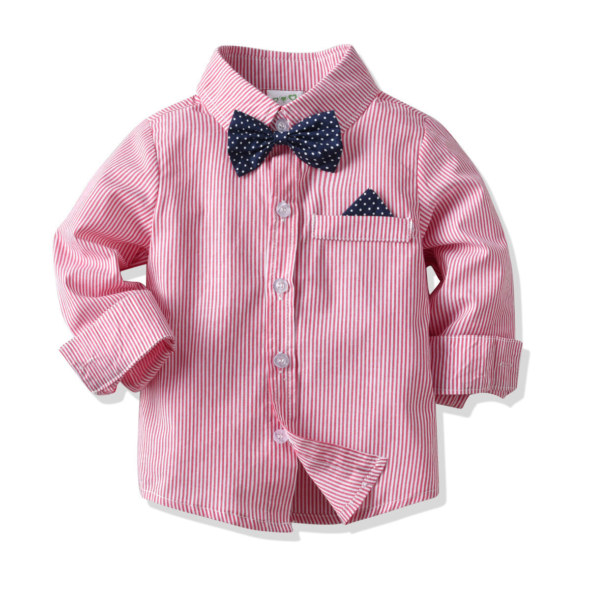 Kid Baby Boys Suit Autumn Gentleman Long Sleeve Striped 4 Pcs Sets