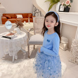 Kid Baby Girls Fall Long Sleeve Frozen Christmas Dress 1-10T