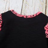 Baby Girl Suit Pink Leopard Print 2 Pcs Sets