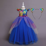 4-14Y Kid Girl Halloween Long Gown Princesss Dress