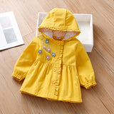 Kid Baby Girl Spring Autumn Flower Hooded Coats