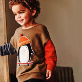 Kid Baby Boy Round Neck Cartoon Long Sleeved Embroidered Shirts