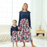 Family Matching Parent-child Long-sleeved Flower Dress