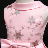 Kid Girl Fashion Lapel Stars Sequin Princess Dresses