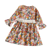 Kid Baby Girls Autumn Ethnic Fringed Flower Dress