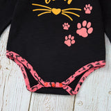 Baby Girl Suit Pink Leopard Print 2 Pcs Sets