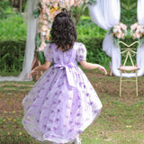 Kid Girl Embroidered Little Host Wedding Trailing Dress