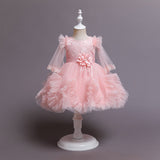 Baby Girl Princess Piano Performance Gauze Pompous Flower Dress