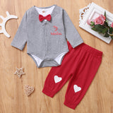 Baby Boy Valentine's Day 2 Pcs Tie Haka 2 Pcs Sets